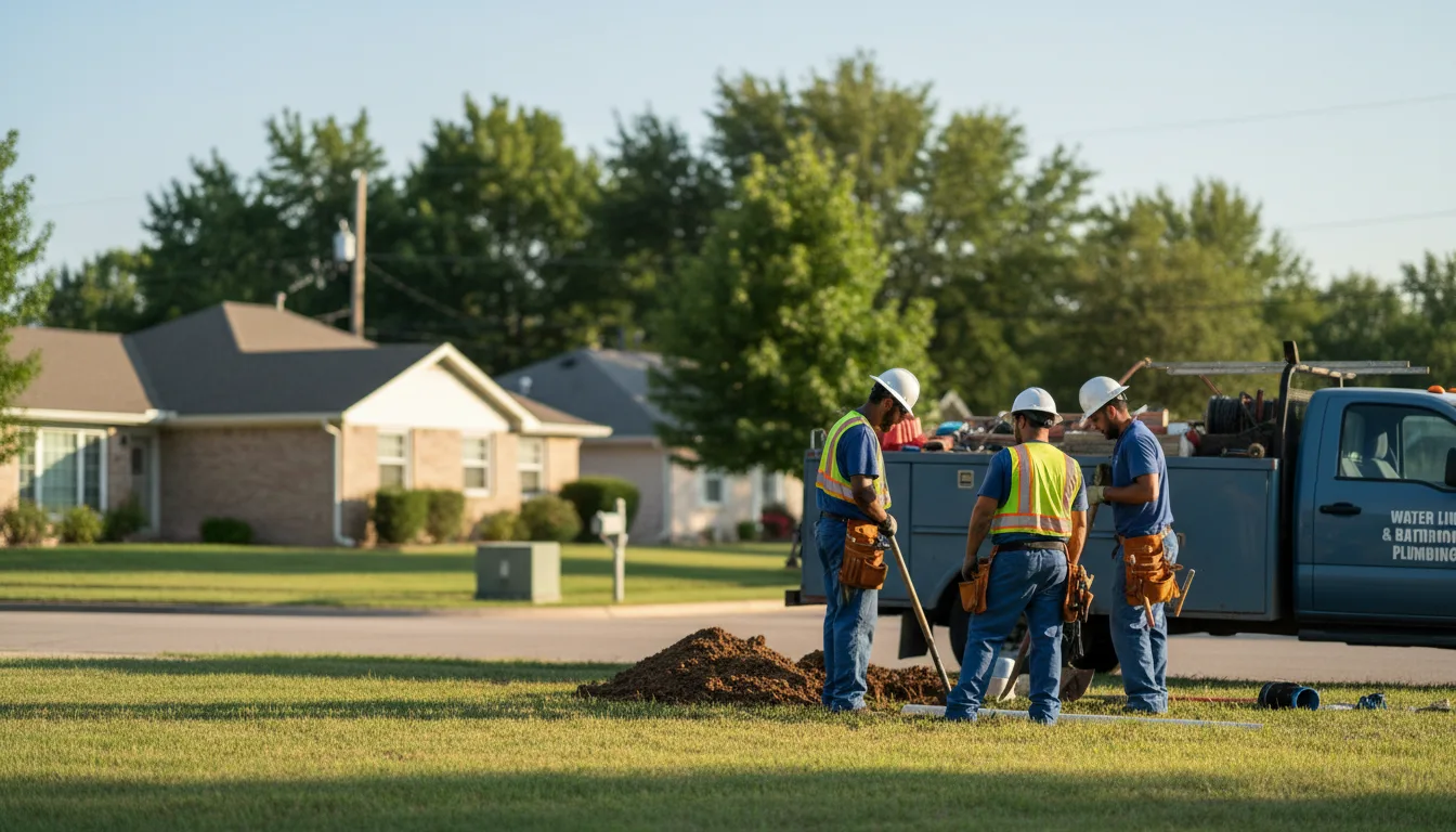 Residential water line and bathroom plumbing service in Hasty, AR